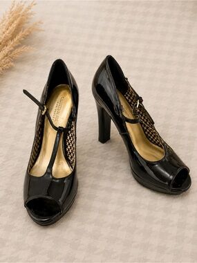 Christian Siriano for Payless Black Mary Jane Heels Size 8.5 Retro 5 Inch Heel
